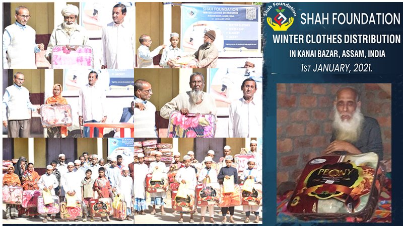 Shah Foundation distributed warm clothes & blankets in Assam