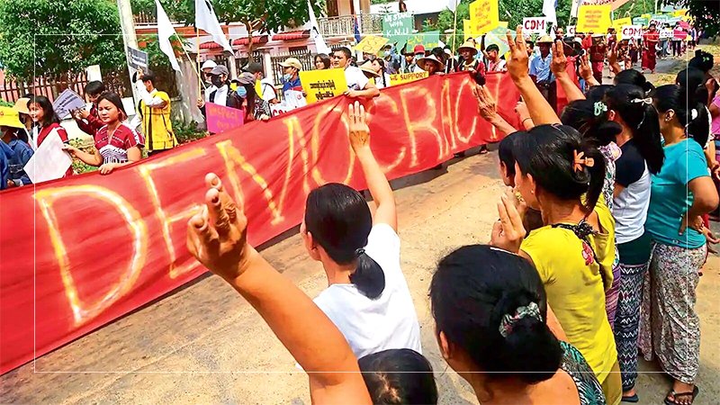 Myanmar junta says protests against its rule are dwindlin