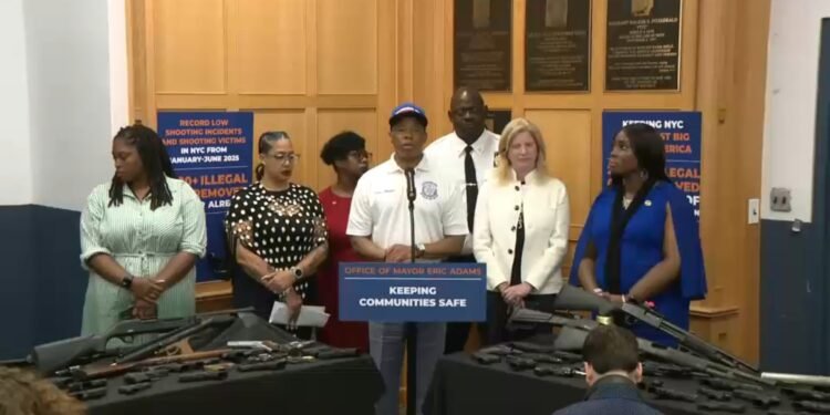 Mayor Adams, NYPD Commissioner Tisch Announce Seizure of Over 3,000 Illegal Guns in NYC